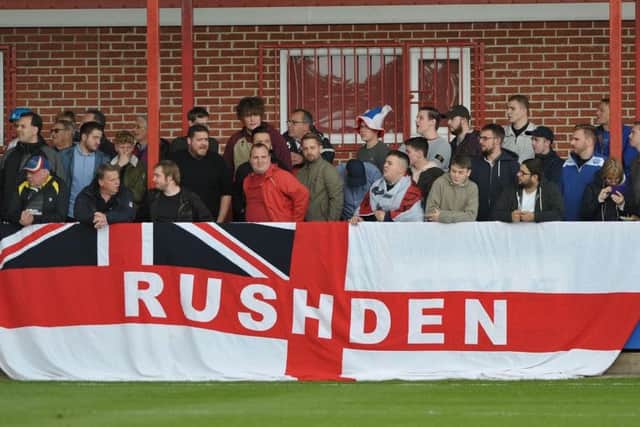 AFC Rushden & Diamonds had a healthy following behind them at the weekend and Andy Peaks wants the fans out in force for tonight's eplay with Alfreton Town at Hayden Road. Picture courtesy of B&O PRESS PHOTO