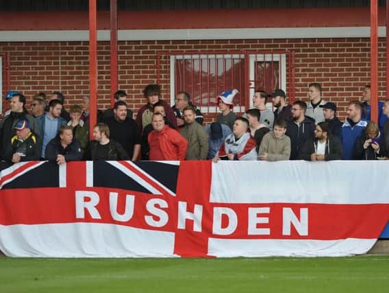 AFC Rushden & Diamonds had a healthy following behind them at the weekend and Andy Peaks wants the fans out in force for tonight's eplay with Alfreton Town at Hayden Road. Picture courtesy of B&O PRESS PHOTO