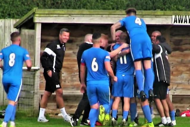 There were jubilant scenes at Market Drayton Town last weekend as Corby Town hit back from a goal down to claim a 2-1 win. And David Bell is now hoping his team can kickstart their season. Picture by David Tilley