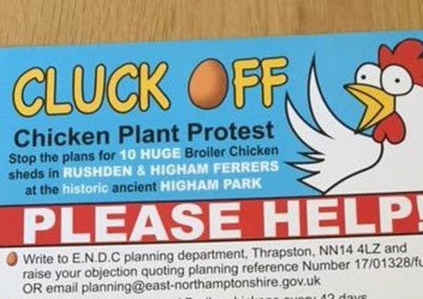 One of the leaflets which has been delivered to properties in Rushden against the plans