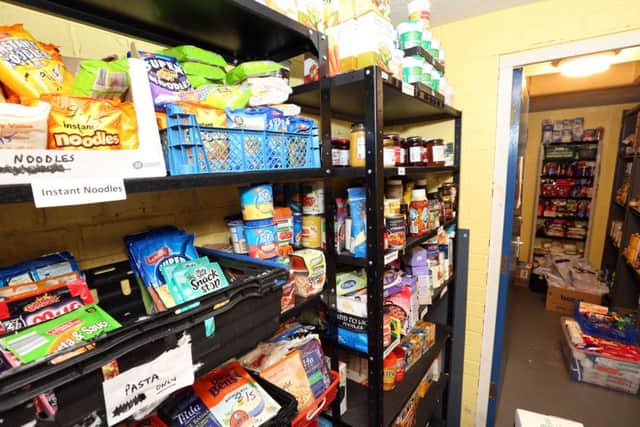 Inside the foodbank based at the Daylight Centre
