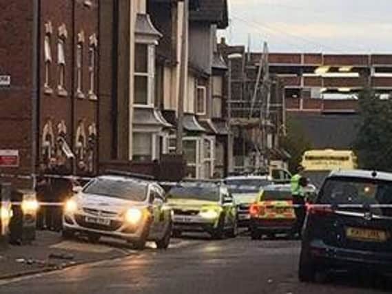 The aftermath of the shooting in Field Street. Picture by Martin Cox.