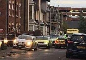 The aftermath of the shooting in Field Street. Picture by Martin Cox.