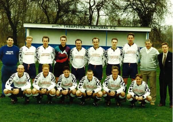 Thrapston Venturas' squad in their last season in 1995-96. NNL-171018-151558005