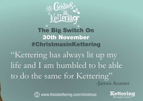 James Acaster will be turning on the Christmas lights in Kettering