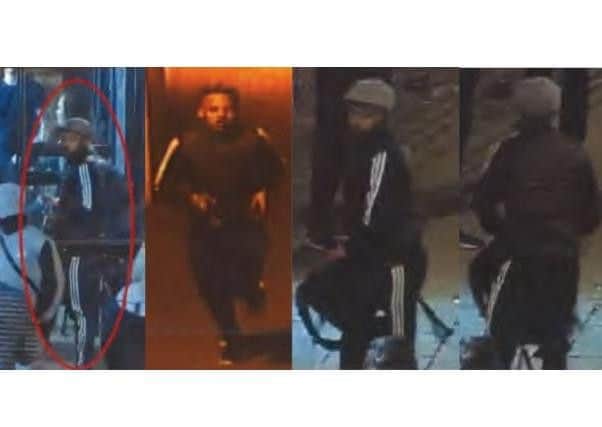 Police would like to speak to the man pictured in connection with the machete attack.
